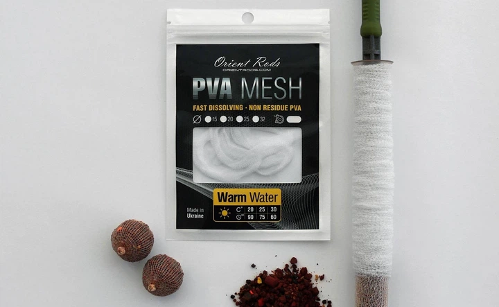 Коропова розчинна ПВА сітка PVA MESH Orient Rods 20 мм.25 м. (Тепла вода) - Фото 3 Коропова розчинна ПВА сітка PVA MESH Orient Rods 20 мм.25 м. (Тепла вода) - зображення 3