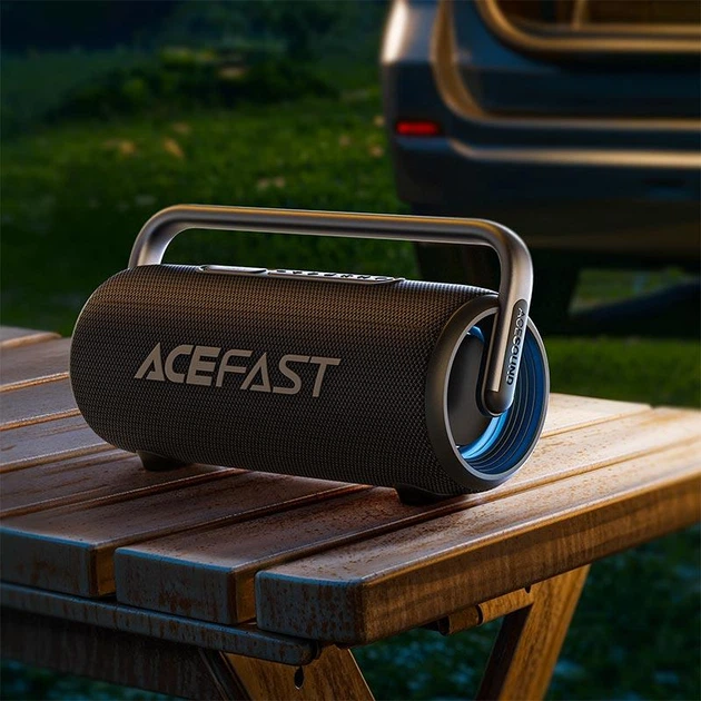 Бездротова портативна Bluetooth колонка ACEFAST K2 Pro з RGB підсвічуванням та вологозахистом IPX5 |BT5.3/USB/AUX/TF, TWS, 120W, DSP, 9600mAh,10h| Чорний - зображення 8