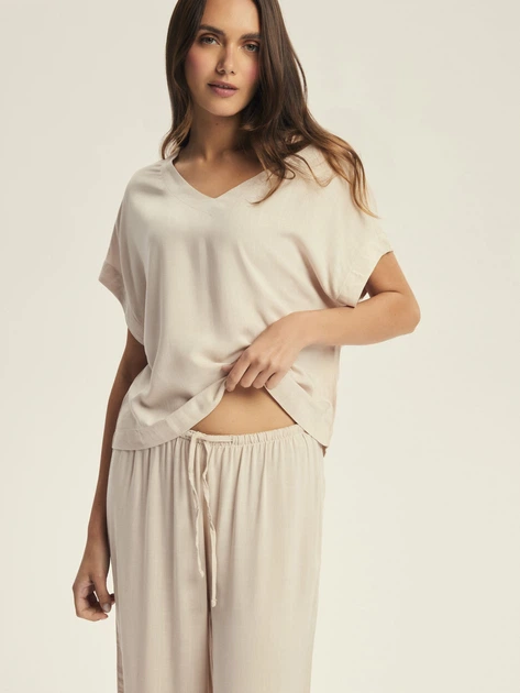Піжама (футболка + штани) жіноча Esotiq Corenso 43825-12X L Бежева (5903972695623) - зображення 3