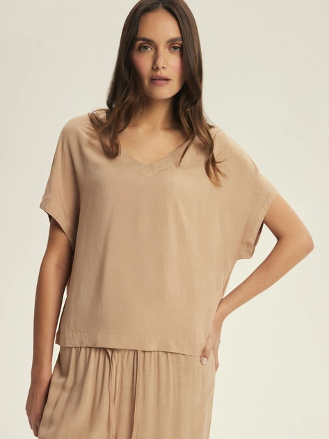 Піжама (футболка + штани) жіноча Esotiq Corenso 43825-84X L Пісочна (5903972695548) - зображення 4