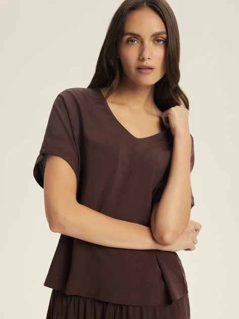 Піжама (футболка + штани) жіноча Esotiq Corenso 43825-89X L Коричнева (5903972695463) - зображення 4