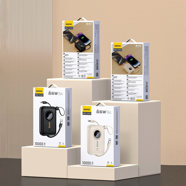 УМБ Dudao K14 10000 mAh 22.5W Beige (6977196681556) - зображення 8