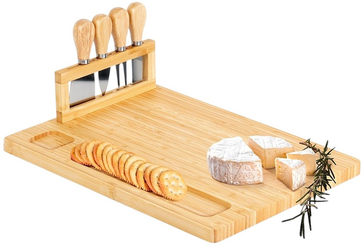 Deska do serów Vilde bambusowa z nożami Beżowa 5 elemenów (5904316492472) - obraz 3