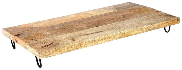 Deska do serwowania Vilde drewniana na nóżkach Beżowa 49 x 25 cm (8719987023361) - obraz 1