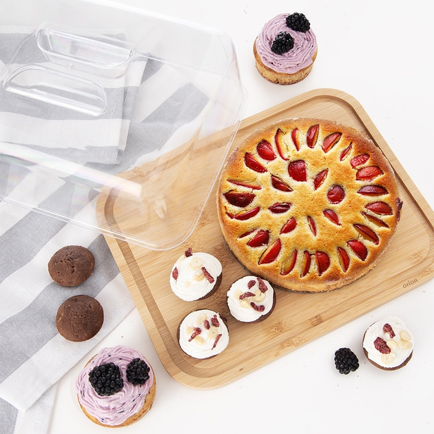 Deska do serwowania Orion drewniana z pokrywką Beżowa 28 x 22 x 11 cm (8592381212339) - obraz 5