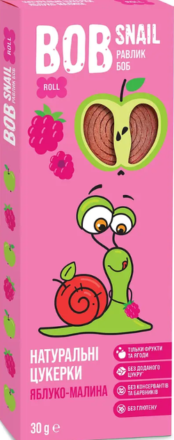 Натуральні фруктові цукерки Bob Snail Яблуко-Малина, 30 г - зображення 2