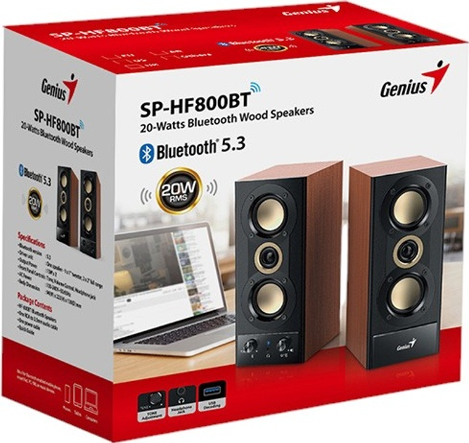 Акустична система Genius SP-HF800BT Black-Wood (31730051401) - зображення 6