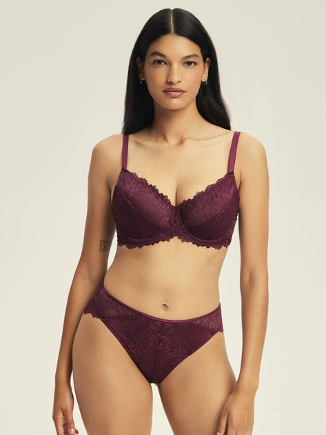 Бюстгальтер з кісточками мереживний Esotiq Ofiel 44216-93X 75G Бордовий (5903972701584) - зображення 3