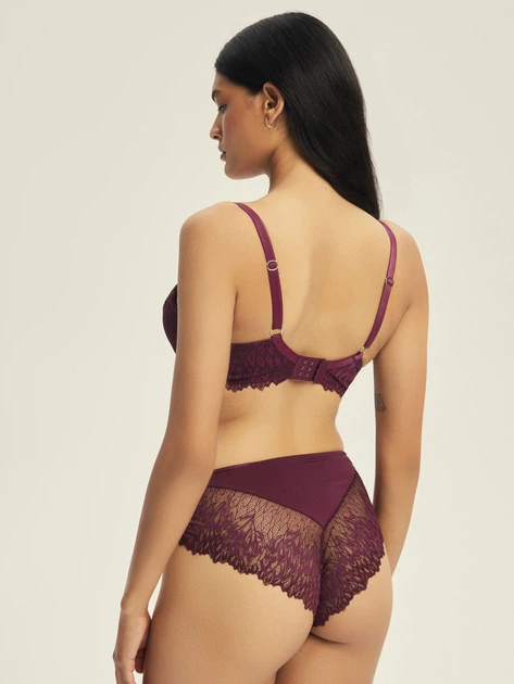 Бюстгальтер з кісточками мереживний Esotiq Ofiel 44216-93X 75E Бордовий (5903972701485) - зображення 4