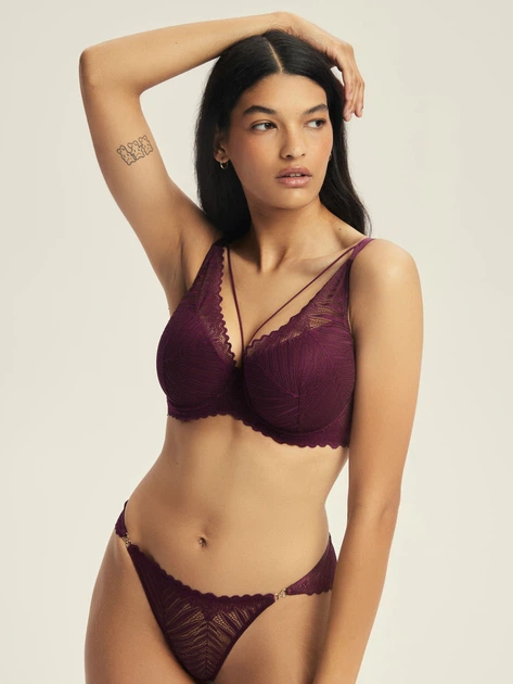 Бюстгальтер Push-up з кісточками мереживний Esotiq Onika 44220-93X 80B Бордовий (5903972666869) - зображення 5