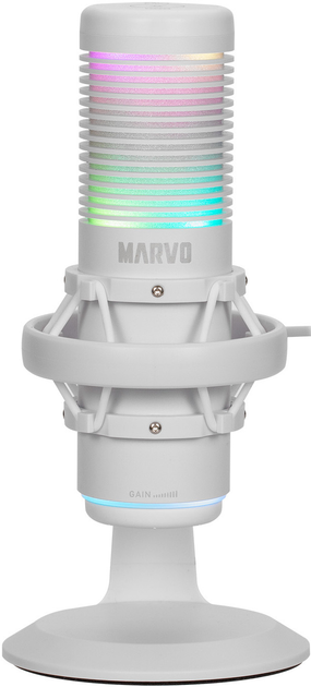 Mikrofon Marvo Blast 60 RGB USB Type-C White (MIC-07 WH) - obraz 3