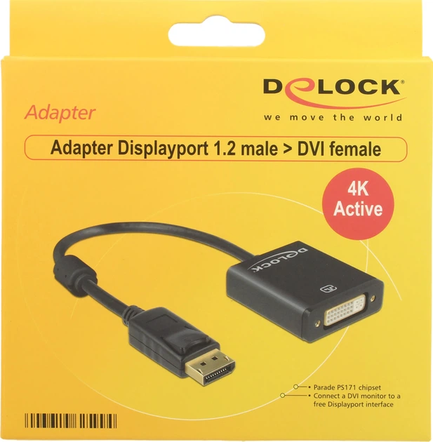 Адаптер Delock Displayport - DVI 0.2 м Black (4043619625994) - зображення 2