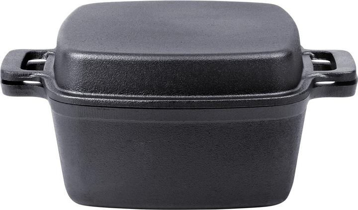 Набір каструль Vilde Cast Line 2 в 1 чавунний з кришкою Чорний 4.5 л / 1.8 л (5900670102361) - зображення 1