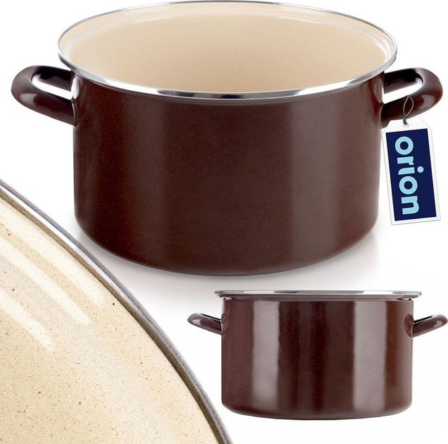 Каструля емальована Orion Brown Коричнева 8 л (8592381213039) - зображення 3