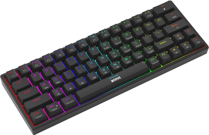 Klawiatura przewodowa Marvo KG955 Shogo 63 USB Black (6932391935989) - obraz 6