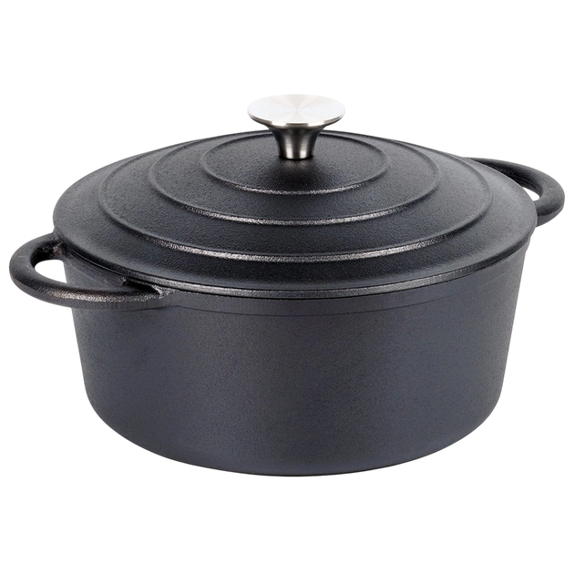 Каструля чавунна Vilde Cast Line з кришкою Чорна 2.6 л (5900670102279) - зображення 1