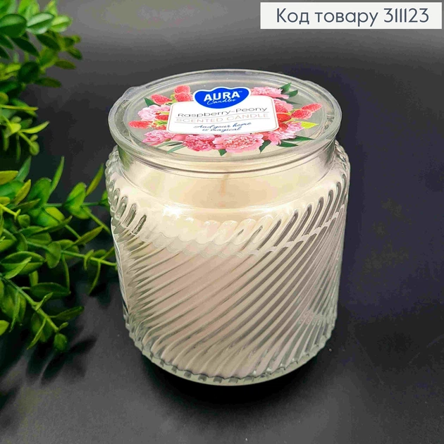 Аромасвеча в стакані AURA "Raspberry - Peony", 250 г/40 часов - Фото 1 Аромасвеча в стакані AURA "Raspberry - Peony", 250 г/40 часов - изображение 1