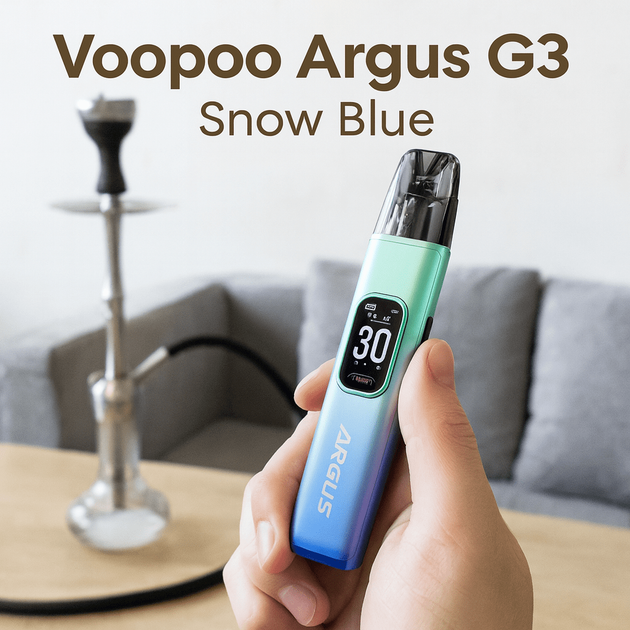 Многоразовая Pod-система Voopoo Argus G3 Snow Blue 12 см, 1500 мА, 30 Вт, Цинковый сплав + пластик - изображение 2