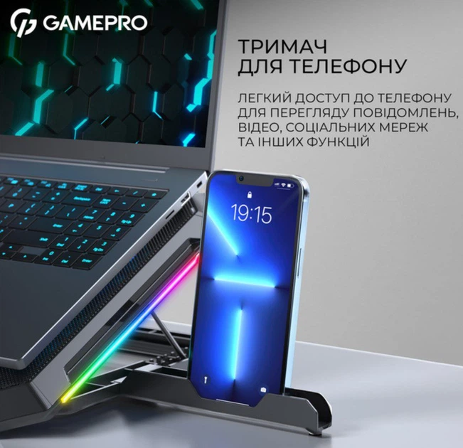 Охлаждающая подставка для ноутбука до 17,3 дюймов GamePro GPCP-1090 13xfans - изображение 10