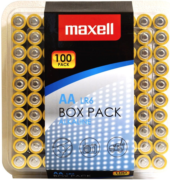 Лужні батарейки Maxell Alkaline AA (LR06) 100 шт (MXBLR100AA) - зображення 1