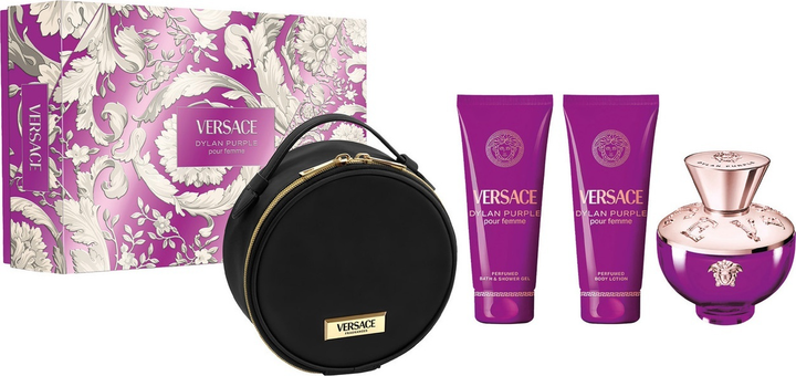 Zestaw damski Versace Dylan Purple Woda perfumowana 100 ml + Żel pod prysznic 100 ml + Balsam do ciała 100 ml + Kosmetyczka (8011003902934) - obraz 1
