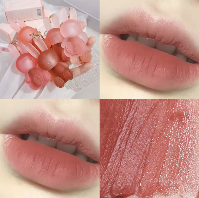 Брелок с зайчиком и нюдовой матовой помадой, 1 оттенок - изображение 3