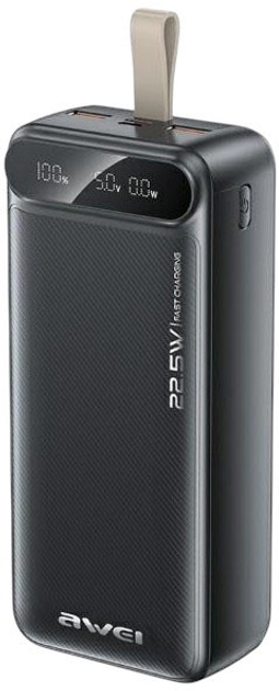 УМБ Awei PA-12 30000mAh 22.5W USB-C/USB-A Black (6954284021838) - зображення 1