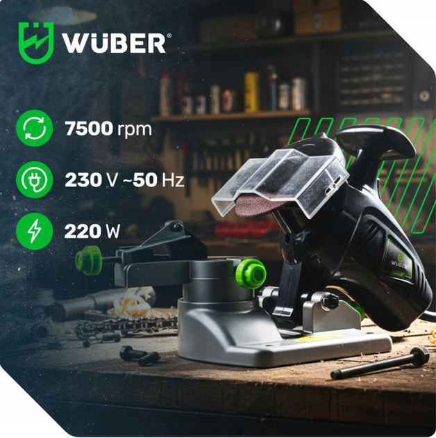 Верстат для заточування ланцюгів 220W Wuber - Фото 10 Верстат для заточування ланцюгів 220W Wuber - зображення 10