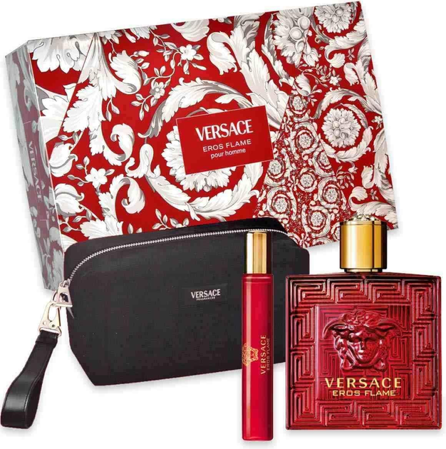 Zestaw męski Versace Eros Flame Woda perfumowana 100 ml + Miniaturka Woda perfumowana 10 ml + Kosmetyczka (8011003903146) - obraz 2