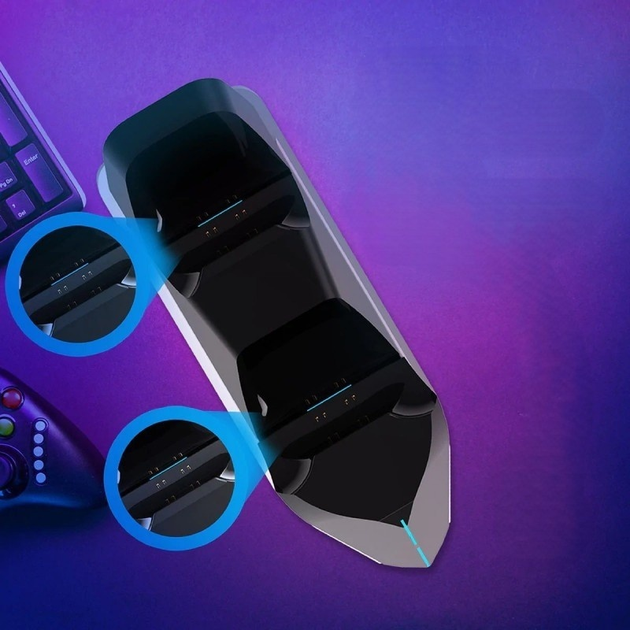 Подвійна зарядна станція Vertux Dual Dock для контролера PS5 Біла (6959144052557) - зображення 5