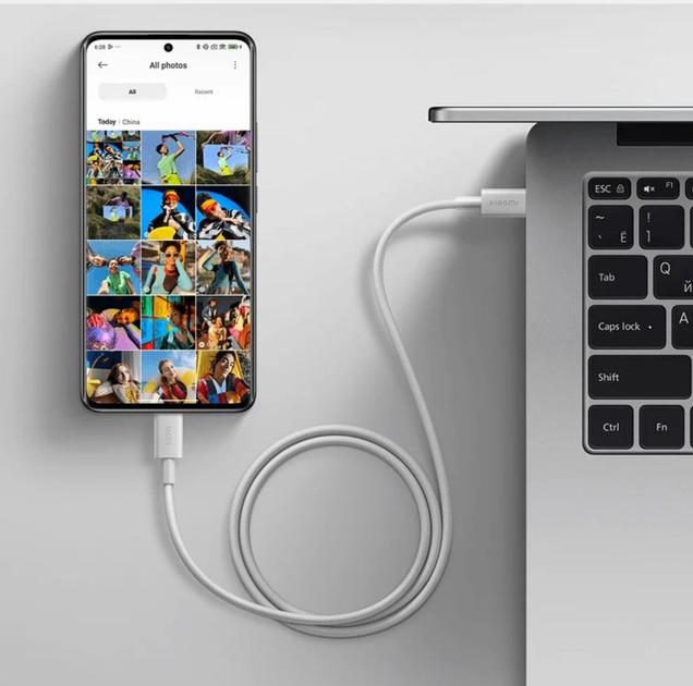 Кабель Xiaomi Mi 6A Braided USB Type-C - USB Type-C 1 m White (BHR087KGL) - зображення 4