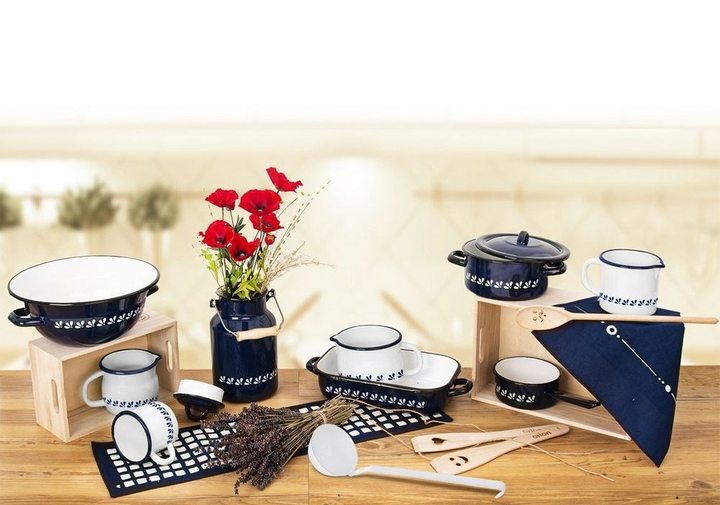 Kubek Orion Modrobila emaliowany z miarką Biały 1.2 l (8592381166748) - obraz 7