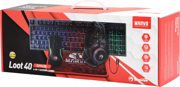 Комплект дротовий Marvo CM416 Loot 40 Black (CM416 CZ/SK) - зображення 8