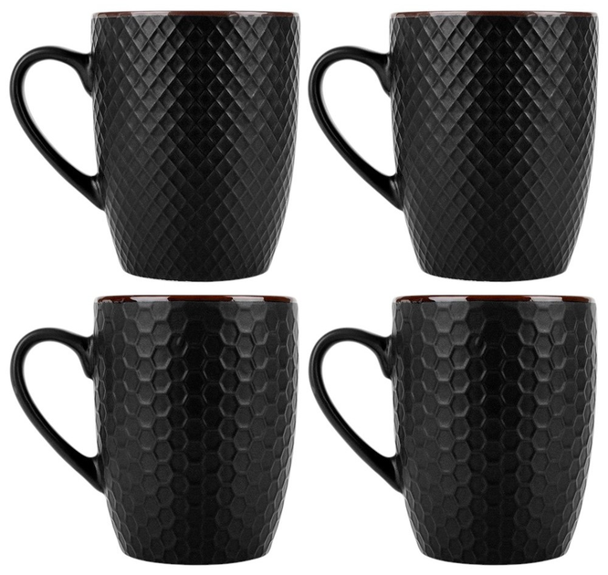 Zestaw kubków Vilde ceramicznych Czarnych 400 ml 4 szt (5904316481353) - obraz 1