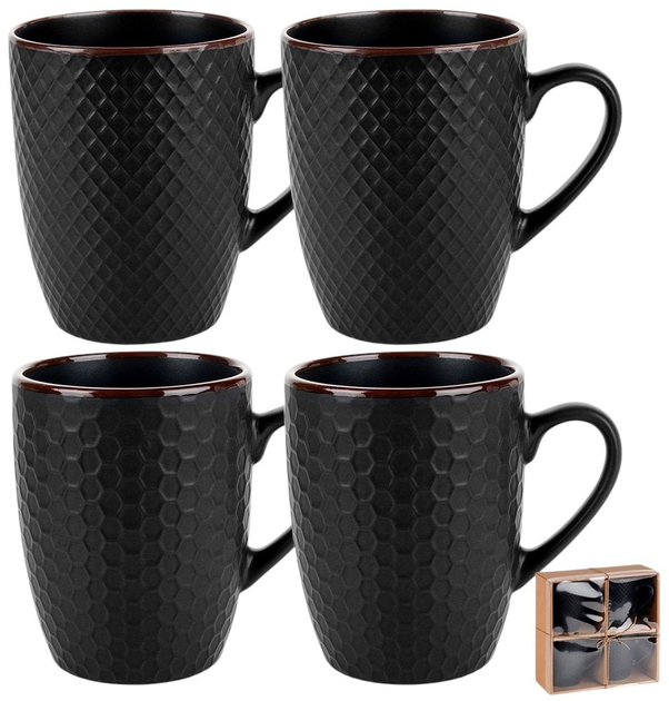 Zestaw kubków Vilde ceramicznych Czarnych 400 ml 4 szt (5904316481353) - obraz 2