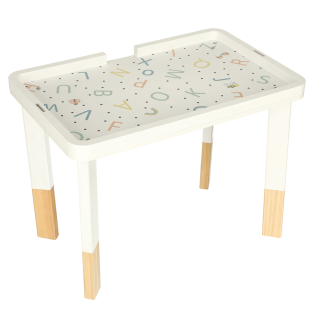 Drewniany stolik edukacyjny Ikonka LULILO LUDO sensoryczny 2w1 miętowy (5903039751019) - obraz 3