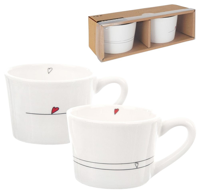 Zestaw kubków Orion Serce ceramicznych Białych 200 ml 2 szt (8592381178796) - obraz 3