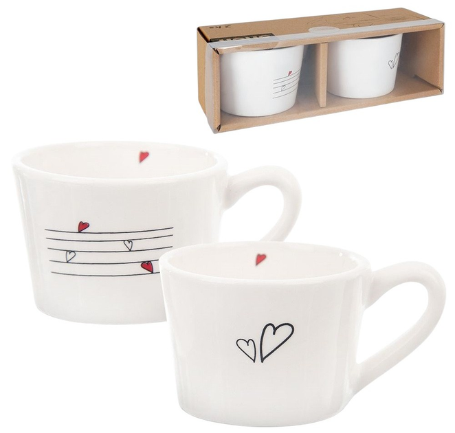 Zestaw kubków Orion Serce ceramicznych Białych 210 ml 2 szt (8592381178802) - obraz 3