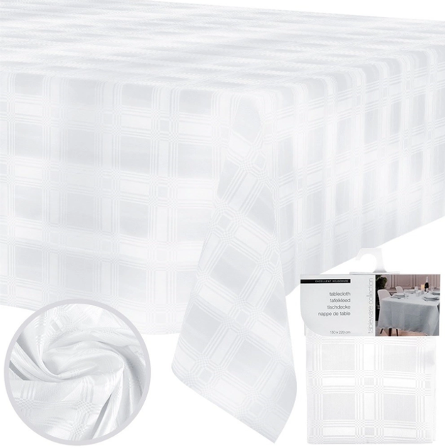 Obrus Excellent Houseware Biały 220 x 150 cm (8719987552472) - obraz 4