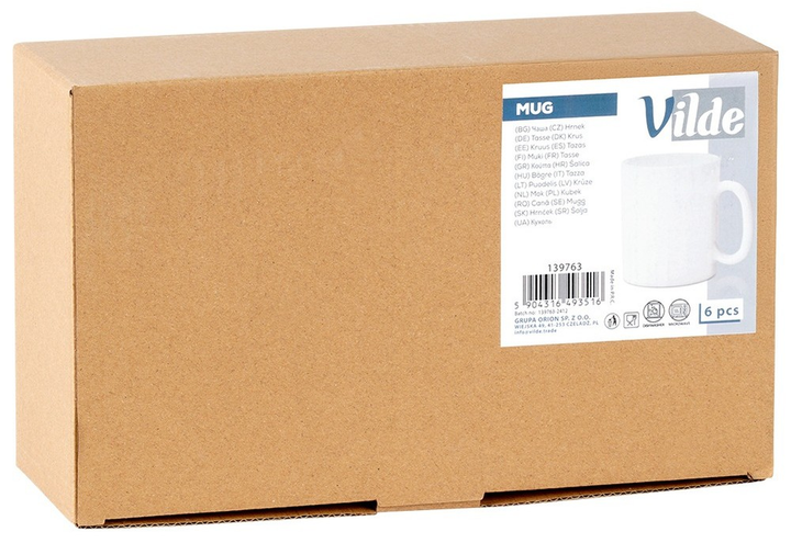 Zestaw kubków Vilde szklanych Białych 300 ml 6 szt (5904316493516) - obraz 4