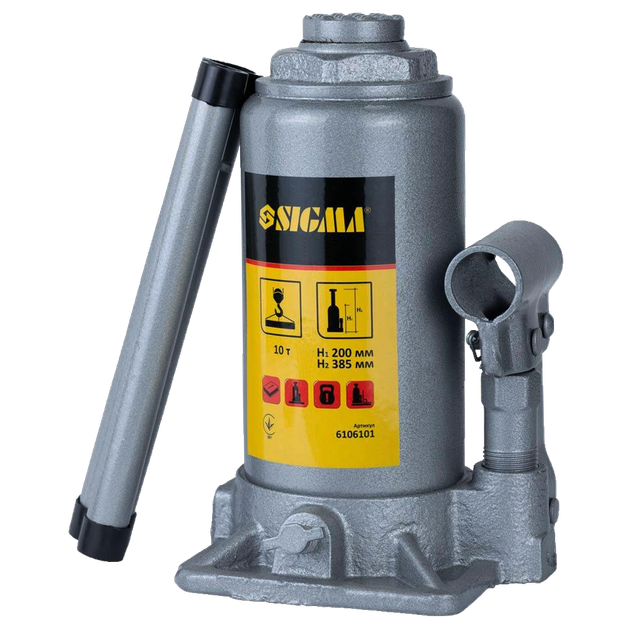 Домкрат гідравлічний 10т 200-385 мм Sigma 6106101 - изображение 2