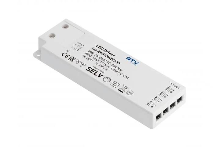 Трансформатор GTV SLIM EASY CLICK світильника LD-ZAS15WEC-30 12V 15W з проводом і miniAMP (00047804) - изображение 2