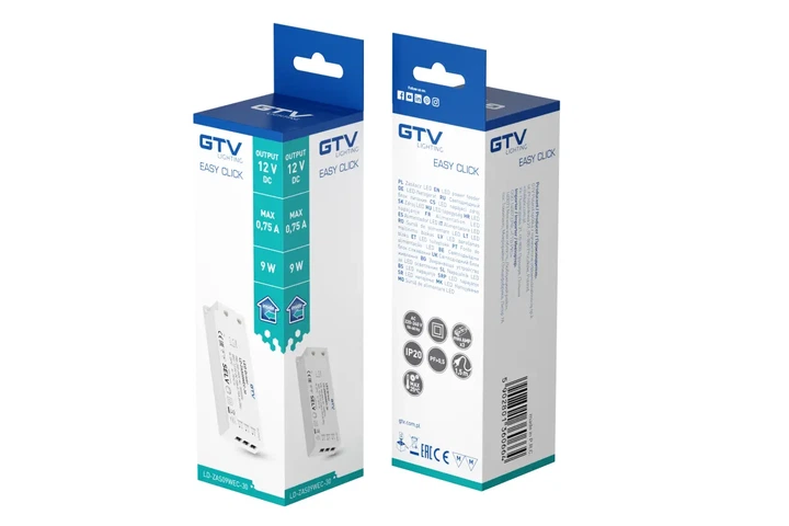 Трансформатор GTV SLIM EASY CLICK 12V 9W з проводом і miniAMP (00051581) - изображение 4