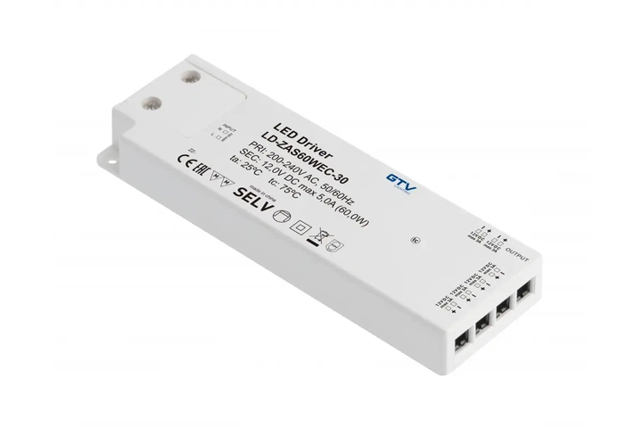 Трансформатор GTV SLIM EASY CLICK 12V 60W з проводом і miniAMP (00051584) - изображение 2