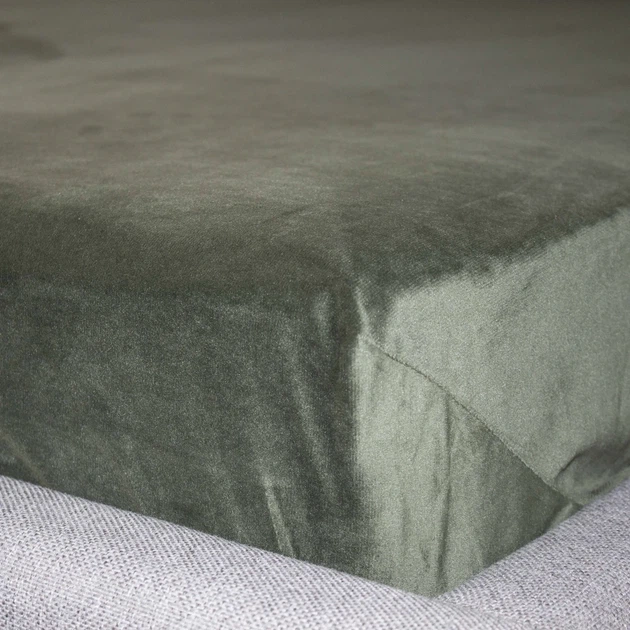 ПростыньТЕП "VELOUR" с резинкой темно-зеленый, 160x200 - изображение 4