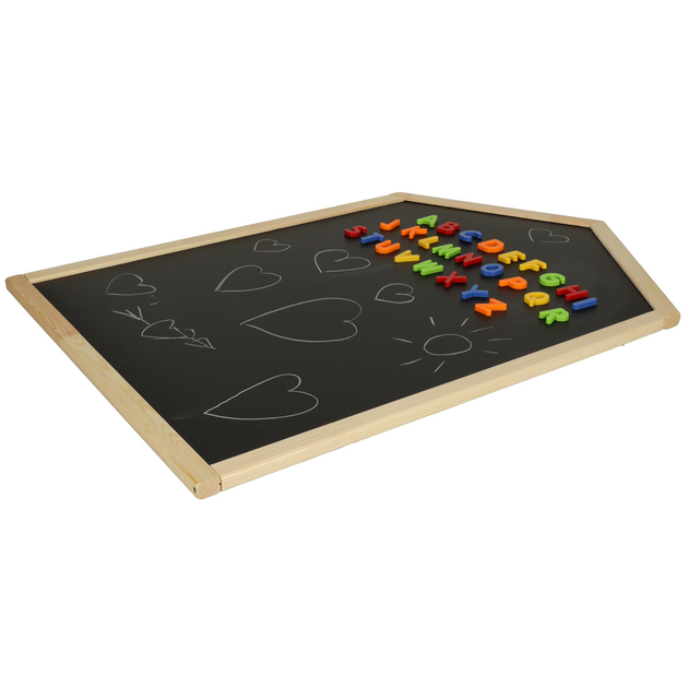 Tablica magnetyczna kredowa Ikonka wisząca, domek+ literki, kreda, gąbka (5903039751439) - obraz 3