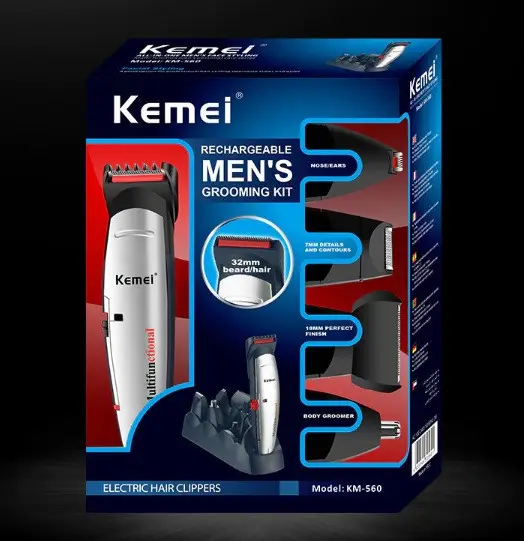 Аккумуляторная машинка для стрижки Kemei KM-560 5 в 1 - изображение 5