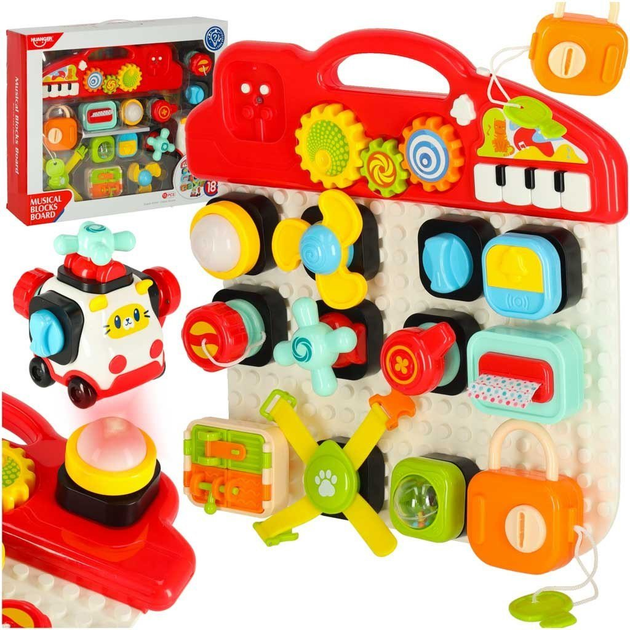 Tablica manipulacyjna Ikonka interaktywna, edukacyjna zabawka sensoryczna dla dzieci (5903039765351) - obraz 1