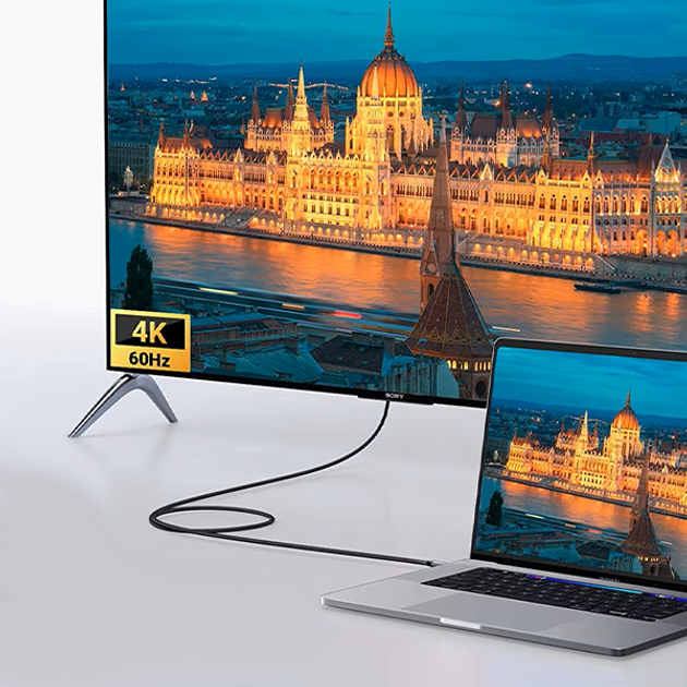 Кабель перехідник USB Type-C to HDMI Ugreen MM142 (4K 60Гц) - Фото 3 Кабель перехідник USB Type-C to HDMI Ugreen MM142 (4K 60Гц) - зображення 3