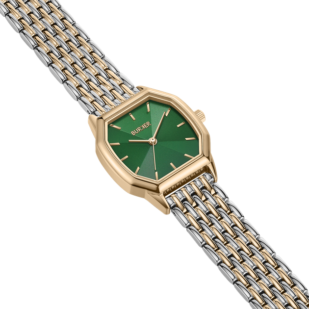 Жіночий Годинник Burker Watches Julia Срібно-зелено-золотий - изображение 4